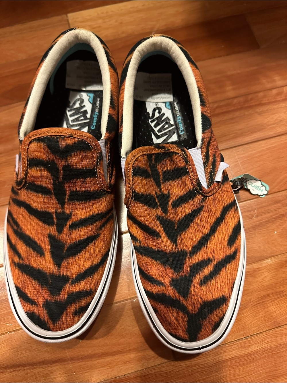 Vans Slip-On Tiger Print Sneakers - Orange & Black